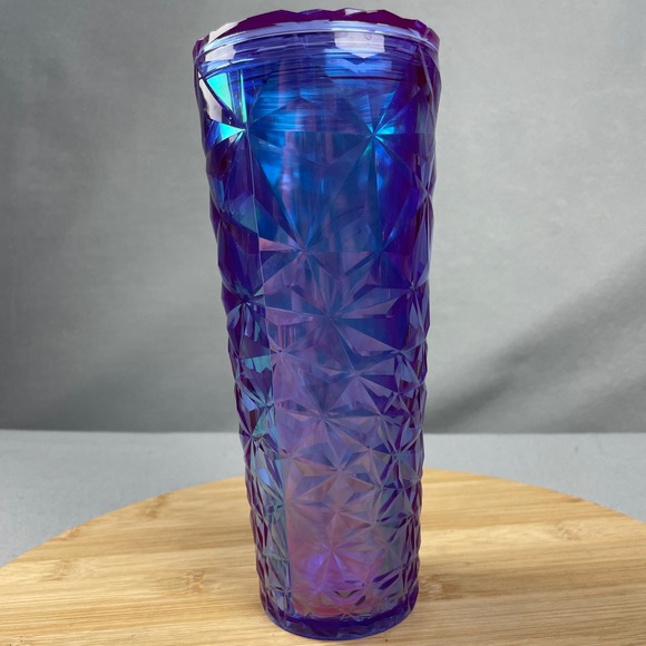 Starbucks Iridescent Gem Tumbler Cold Cup With Lid 24 Oz Purple Blue 2023 - Picture 11 of 16